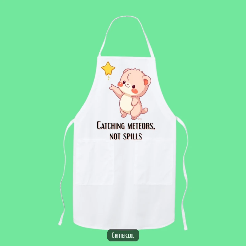 Funny Fuzzy Creature Star Grab Apron - Kitchen Fun for Aspiring Chefs