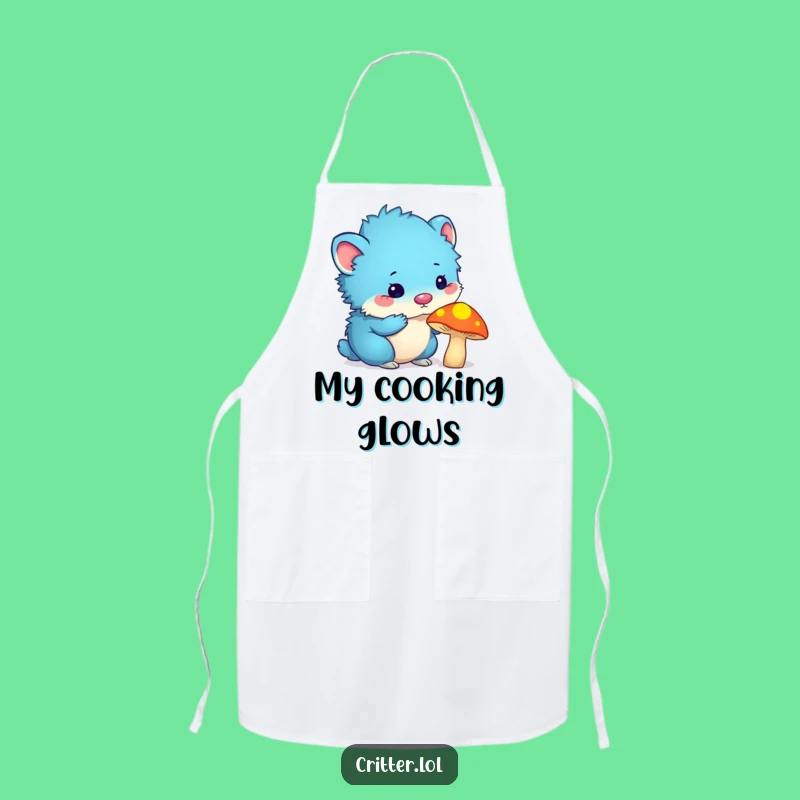 Funny Blue Critter Apron: Keep Clean with This Hilarious Kitchen Essential