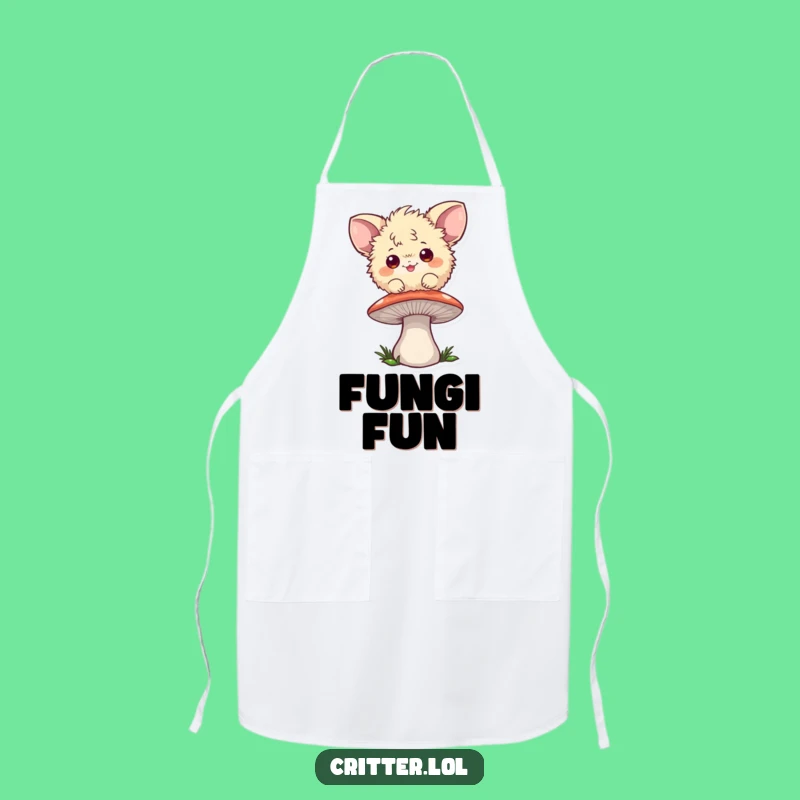 Funny Fuzzball Apron, Playful Mushroom Kitchen Wear, Whimsical Cooking Gift