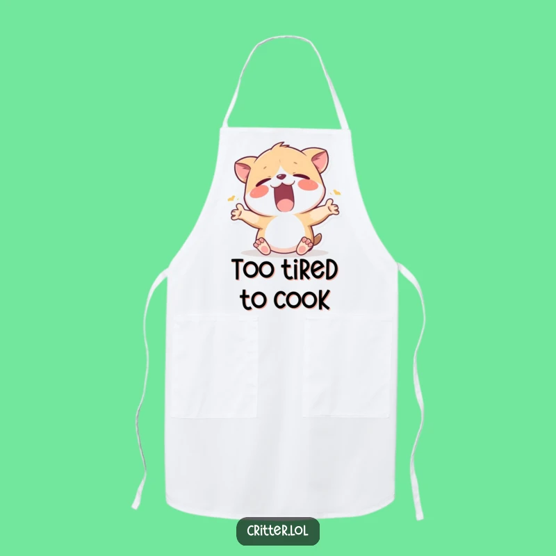 Funny Sleepy Critter Apron: Cook and relax with this humorous kitchen essential.