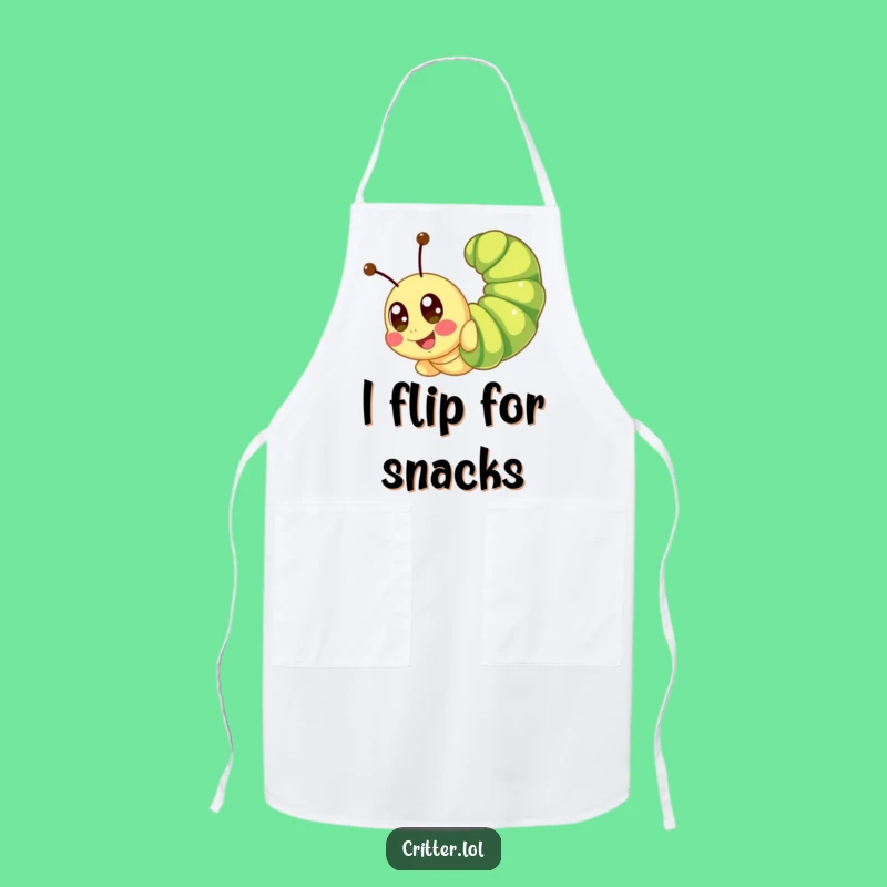 Funny Caterpillar Apron - Cute Somersault Kitchen Fun - Happy Eyes Cooking Gift
