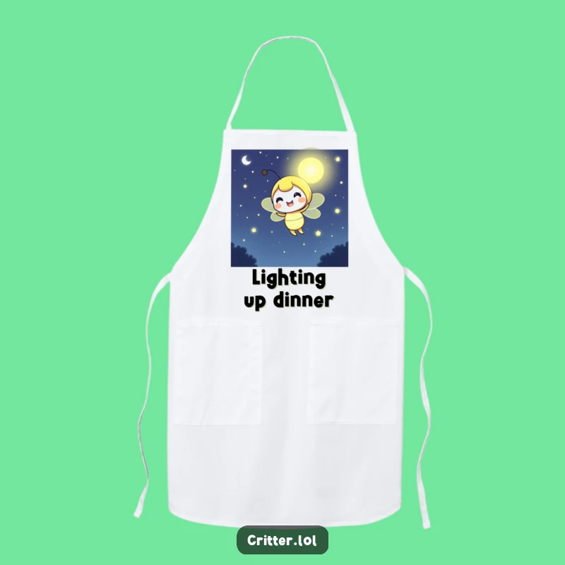 Funny Firefly Apron - Cheerful Glow Kitchen Fun - Bright Night Illuminator Chef Gift