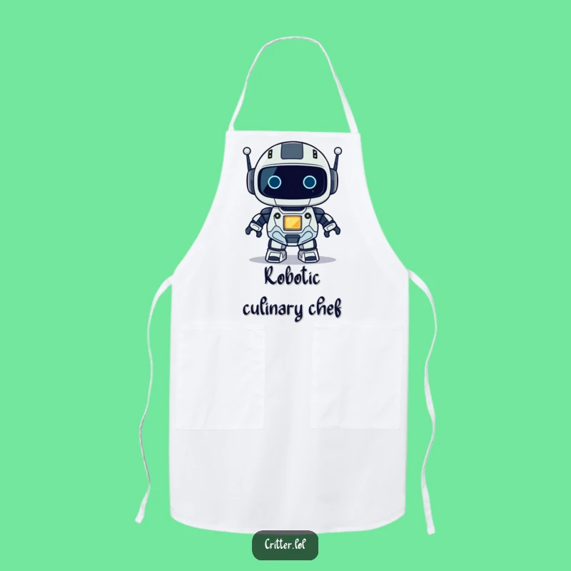 Funny Robot Apron: Cook with Blinking Light Precision and Humor!