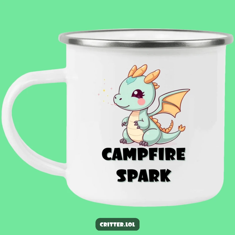 Funny Tiny Dragon Smoke Camping Mug: Adventure Fuel with Magical Flair