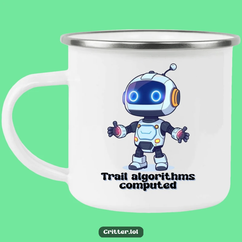 Funny Robot Dancing Camping Mug - Blinking Lights & Outdoor Fun!