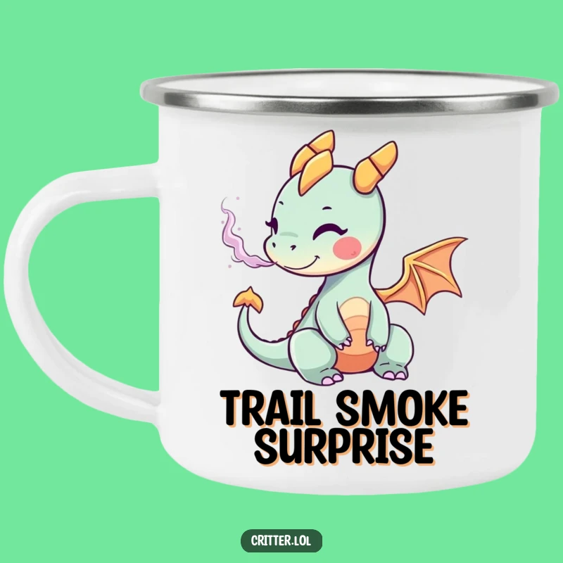 Funny Tiny Dragon Campfire Mug: Adventure Fuelled by Colorful Smoke & Humor