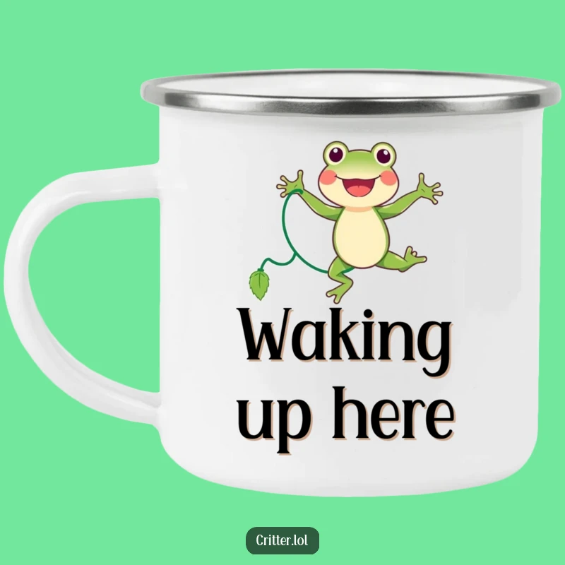 Funny Frog Camping Mug - Joyful Jumping Rope Outdoors - Vine Jumper Adventure Gift