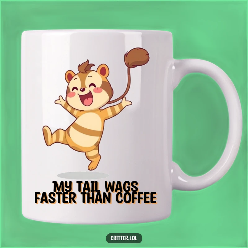 Funny Leaping Striped Creature Mug: A Hilarious Gift for Joyful Souls!
