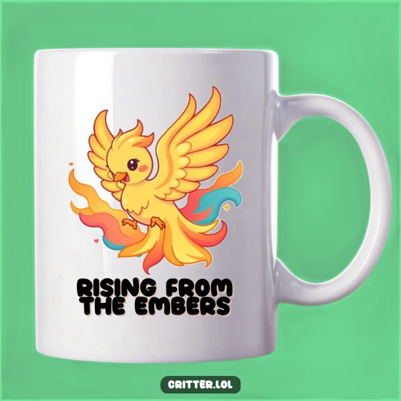 Funny Playful Phoenix Mug - Rebirth & Flames, Perfect Funny Gift!