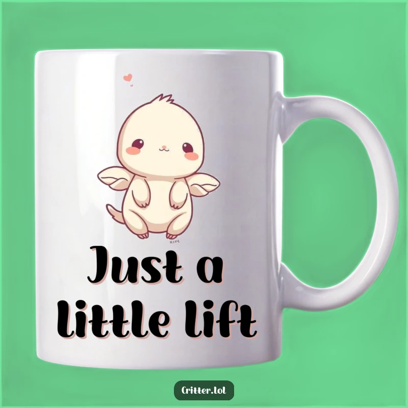 Funny Shy Creature Wings Mug: Delicate Fluttering Gift for Gentle Souls