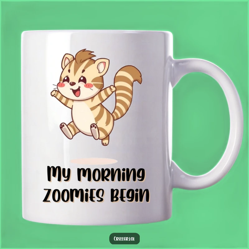 Funny Striped Creature Leaping Mug: The Perfect Joyful Gift