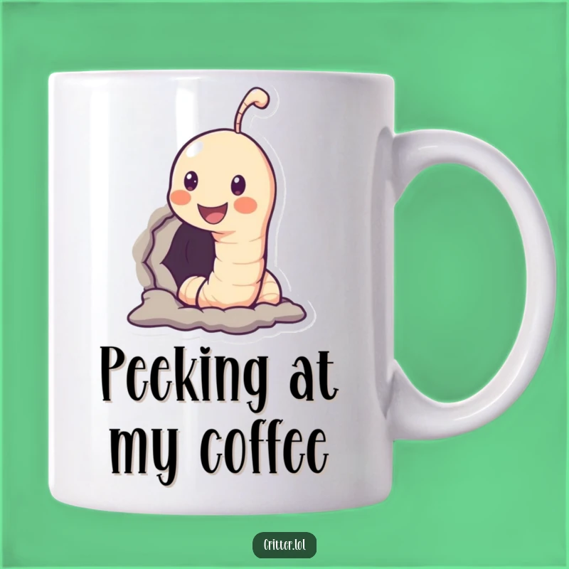Funny Worm Hole Mug: Peek-a-Boo Humor for a Delightful Gift!