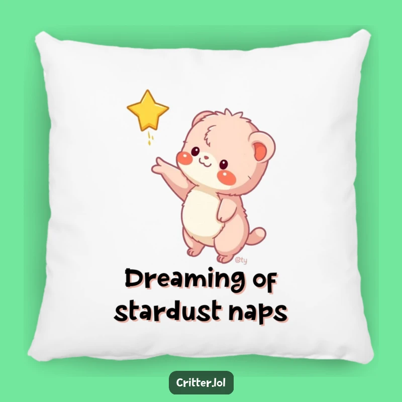 Funny Fuzzy Creature Star Grab Pillow - Cozy & Hilarious Dreamy Decor