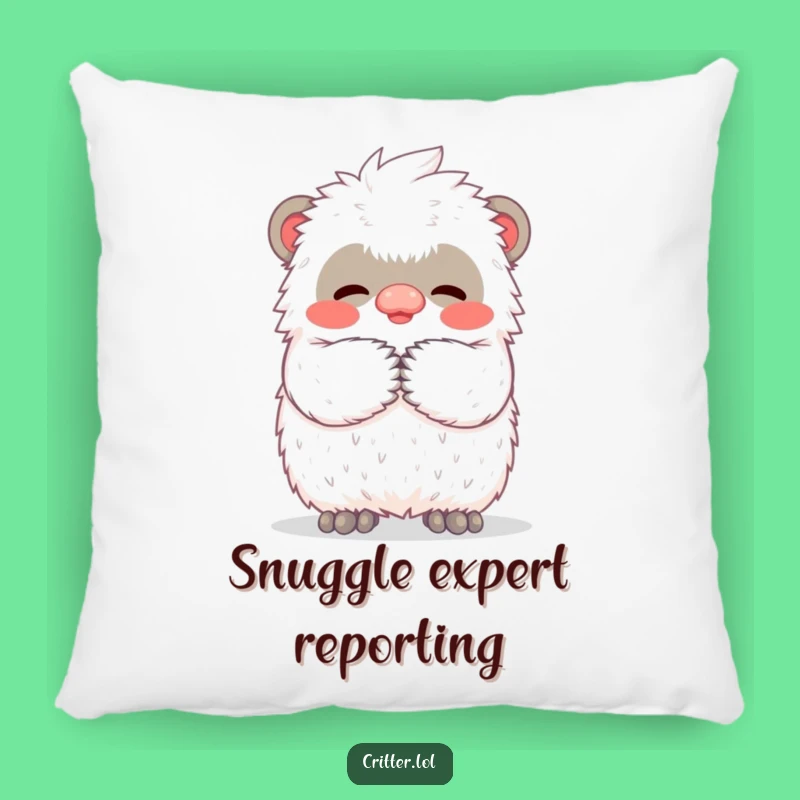 Funny Yeti Hug Pillow: Cozy Comfort with a Tiny Creature's Warm Fuzzy Embrace Check - Funny Gift!