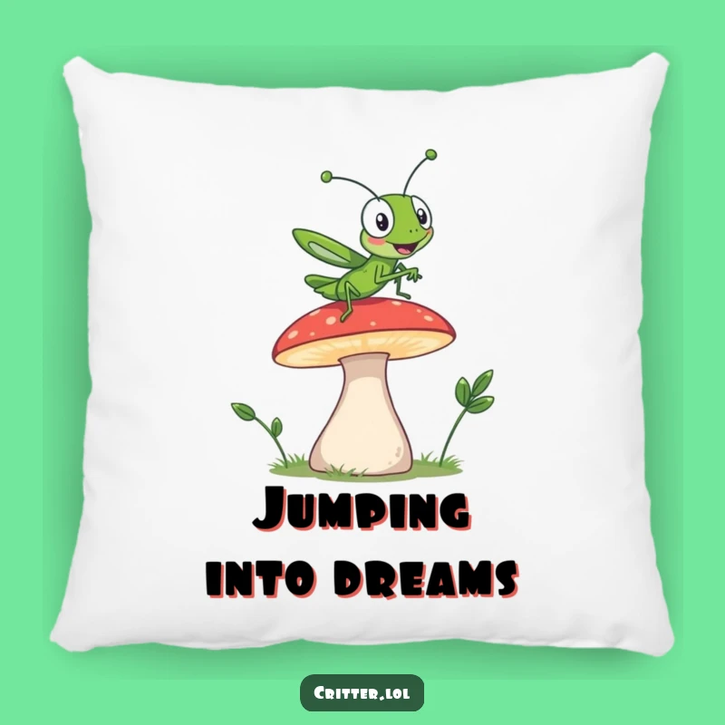 Funny Grasshopper Jump Pillow: Cozy Comfort with a Leap of Humor - Great Gift!