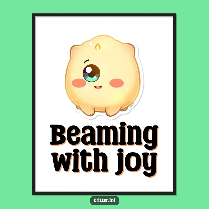 Funny Glowing Creature Digital Print: Instant Radiance for Walls!