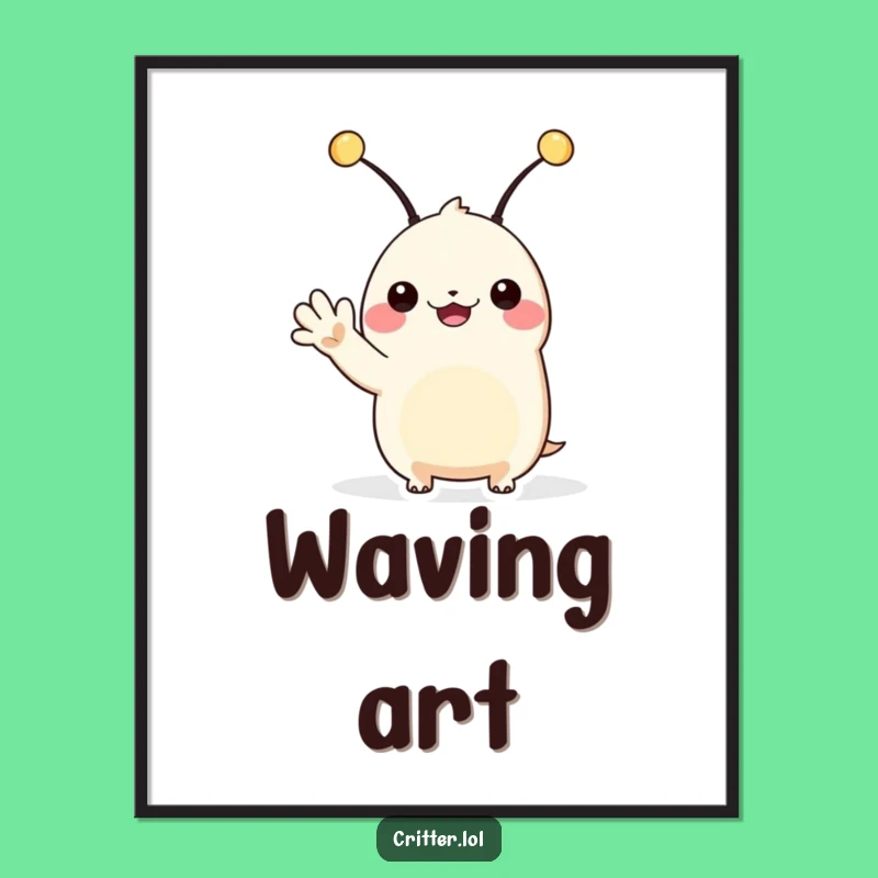 Funny Alien Wave Digital Art: Instant Friendly Download for Your Walls