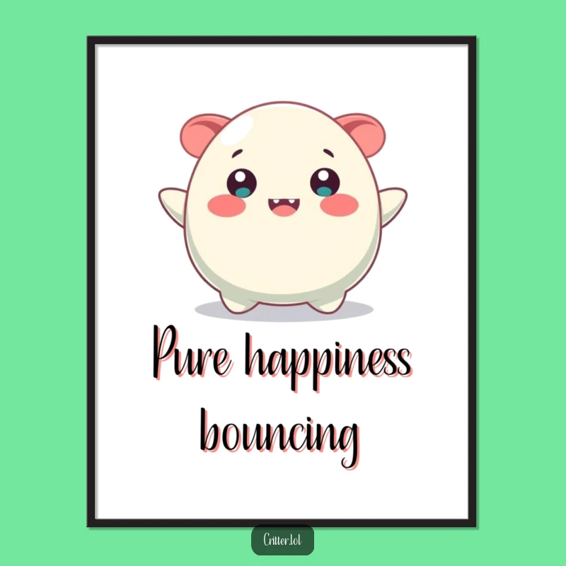 Funny Bouncing Blob Smile Digital Art - Instant Happy Decor!