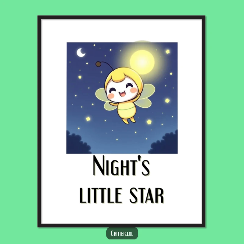 Funny Firefly Digital Art - Cheerful Glow Printable - Bright Night Illuminator Instant Gift