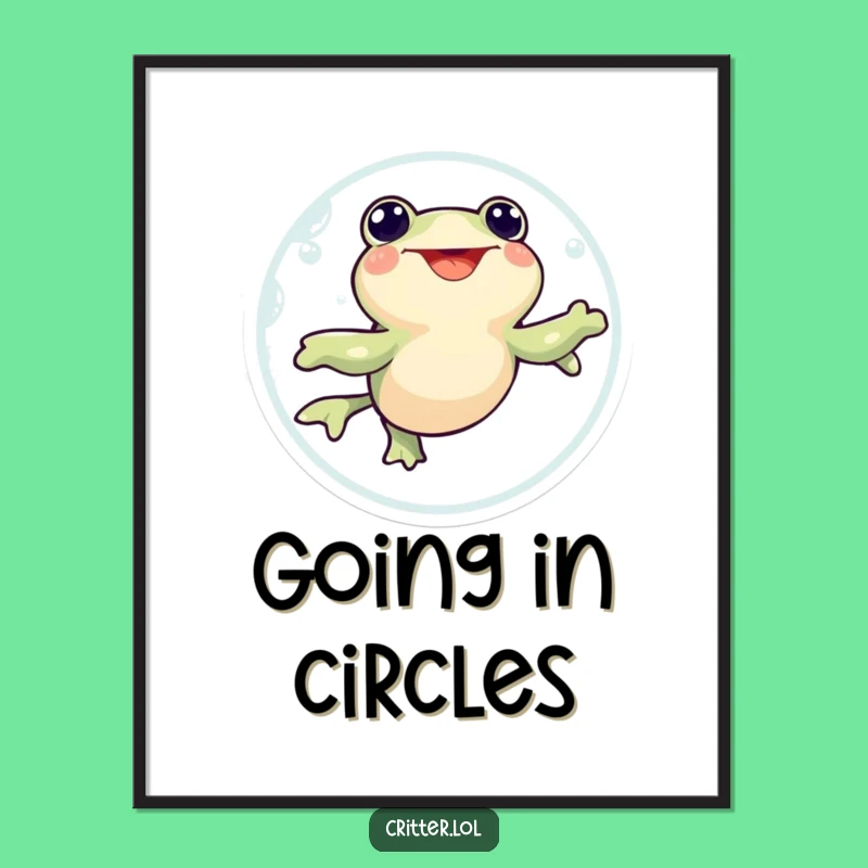 Funny Tadpole Swirl Digital Art: Instant Aquatic Humor - Great Gift!