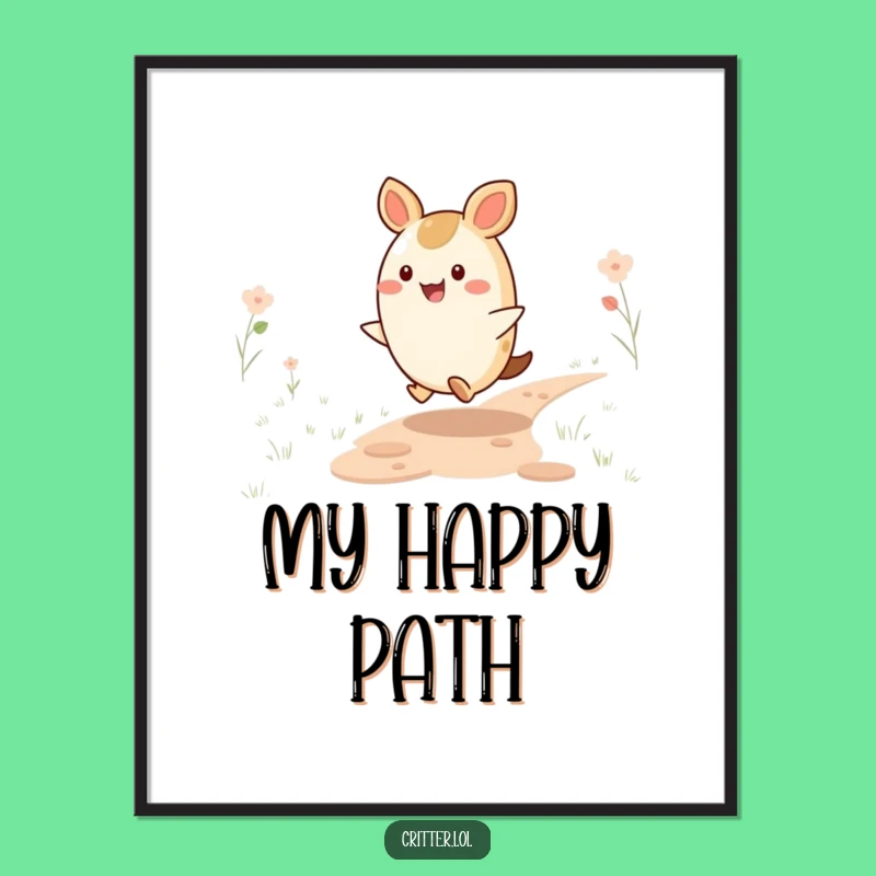 Funny Happy Critter Digital Art - Instant Joyful Decor, Perfect Printable Funny Gift