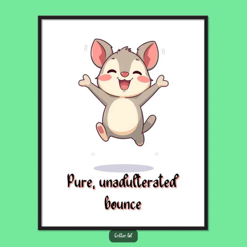 Funny Bouncing Critter Digital Art Print: Instant Cheer!