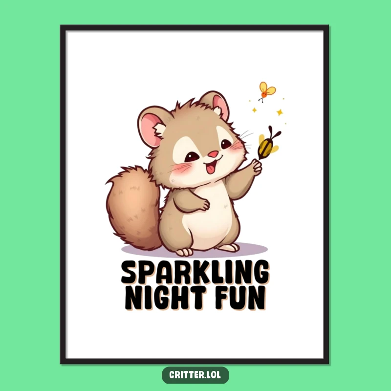 Funny Swatting Critter Digital Art - Instant Enchanting Decor Gift!