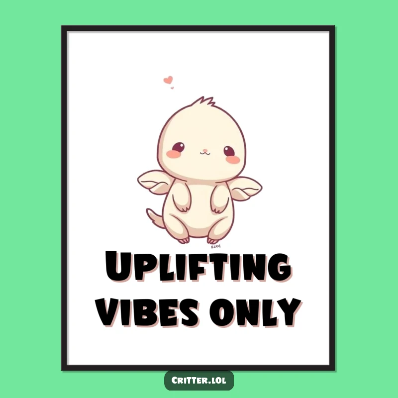 Funny Shy Creature Digital Art: Delicate Flutter Instant Download