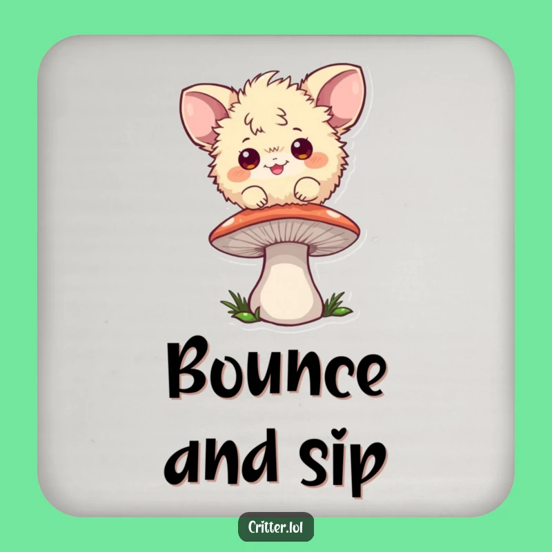 Funny Fuzzball Coaster Set, Playful Mushroom Drink Protection, Whimsical Gift