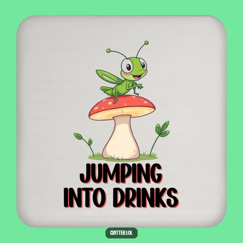 Funny Grasshopper Jump Coasters: Protect Surfaces with a Leap - Great Gift!