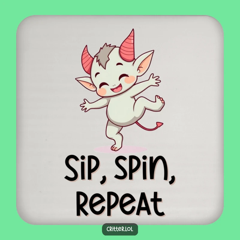 Funny Imp Cartwheel Coaster - Protect Surfaces with Playful Fun!