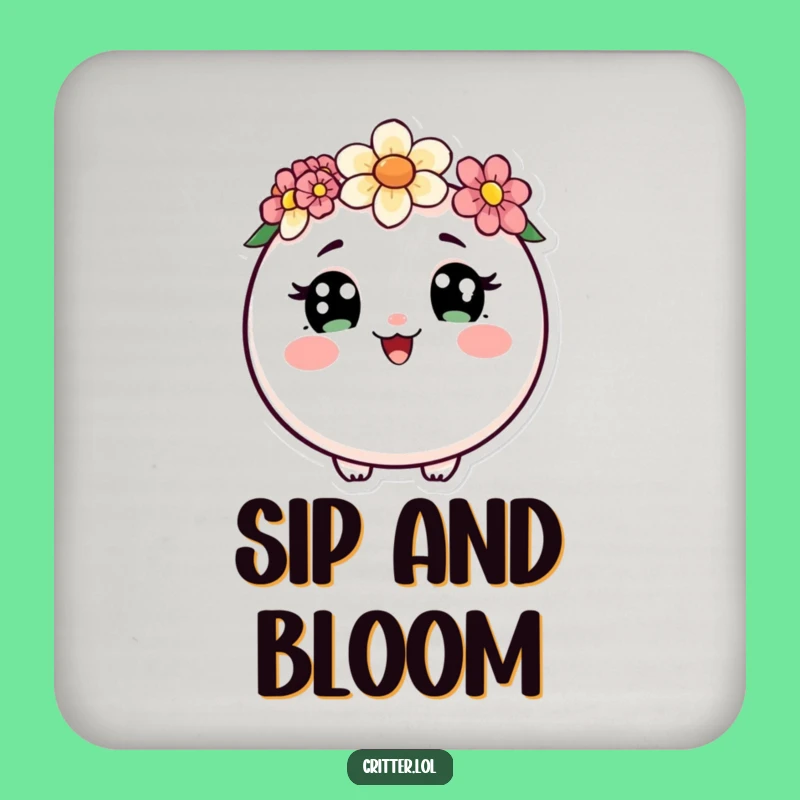 Funny Round Critter Flower Crown Coasters - Protect Surfaces Sweetly!