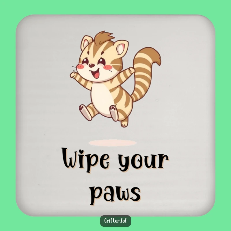 Funny Striped Creature Coaster: Protect Surfaces with Joyful Leaps