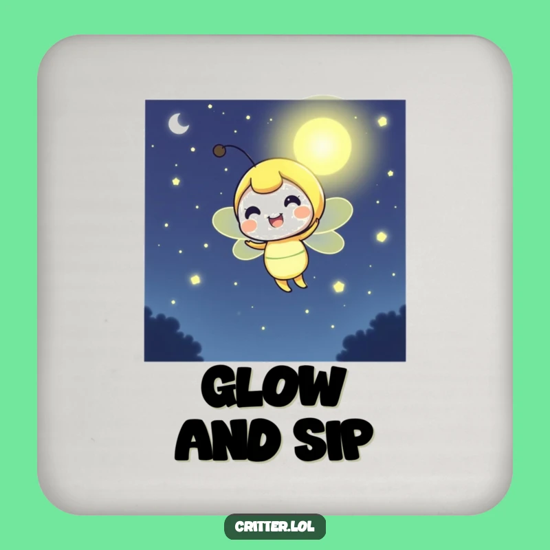 Funny Firefly Coaster - Cheerful Glow Drink Protector - Bright Night Illuminator Table Gift