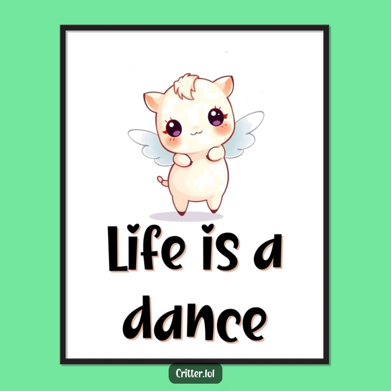 Funny Dancing Fairy Creature Poster - Sparkle Magical Wall Art Gift
