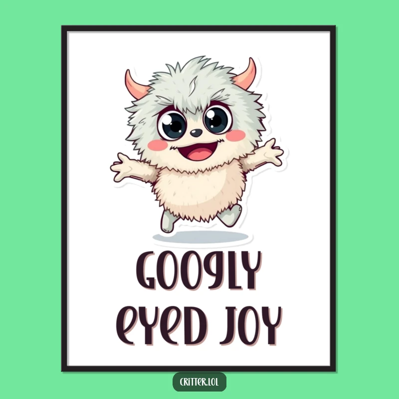 Funny Fuzzy Monster Poster: Bring Joyful Whimsy to Your Walls