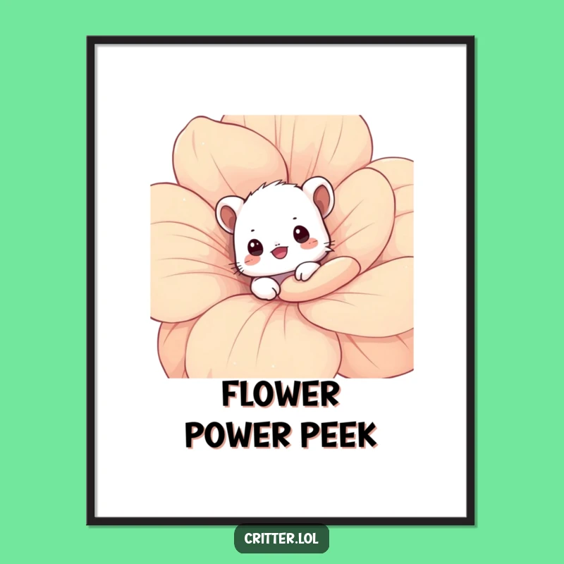 Funny Shy Critter Poster: Adorable Art for a Cute and Playful Space