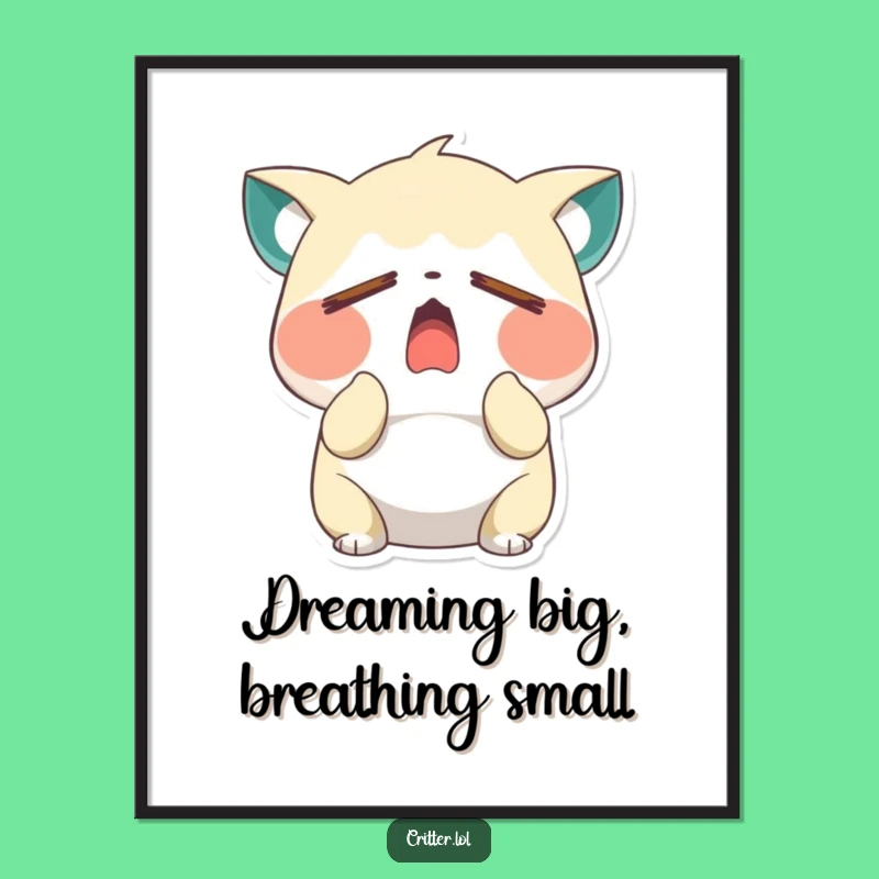 Funny Sleepy Critter Yawn Poster: Decorate Your Nap Zone!