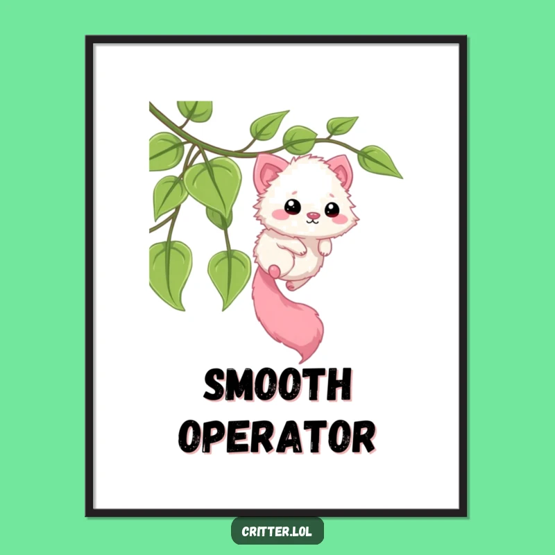 Funny Sliding Critter Poster: Leafy Vine Art, a Dynamic Funny Gift for Wall Decor