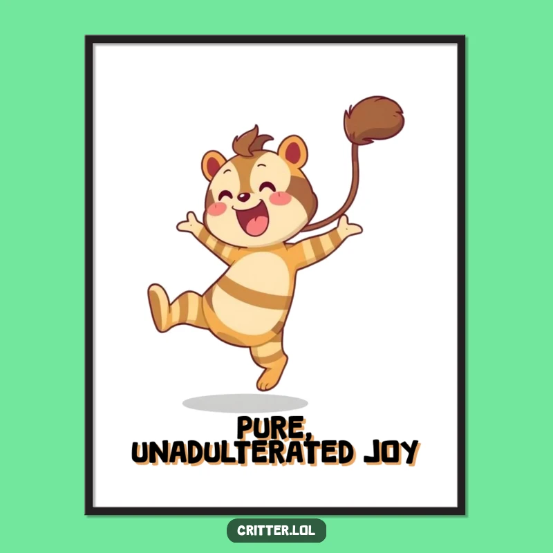 Funny Striped Creature Poster: Leap into a World of Laughter!