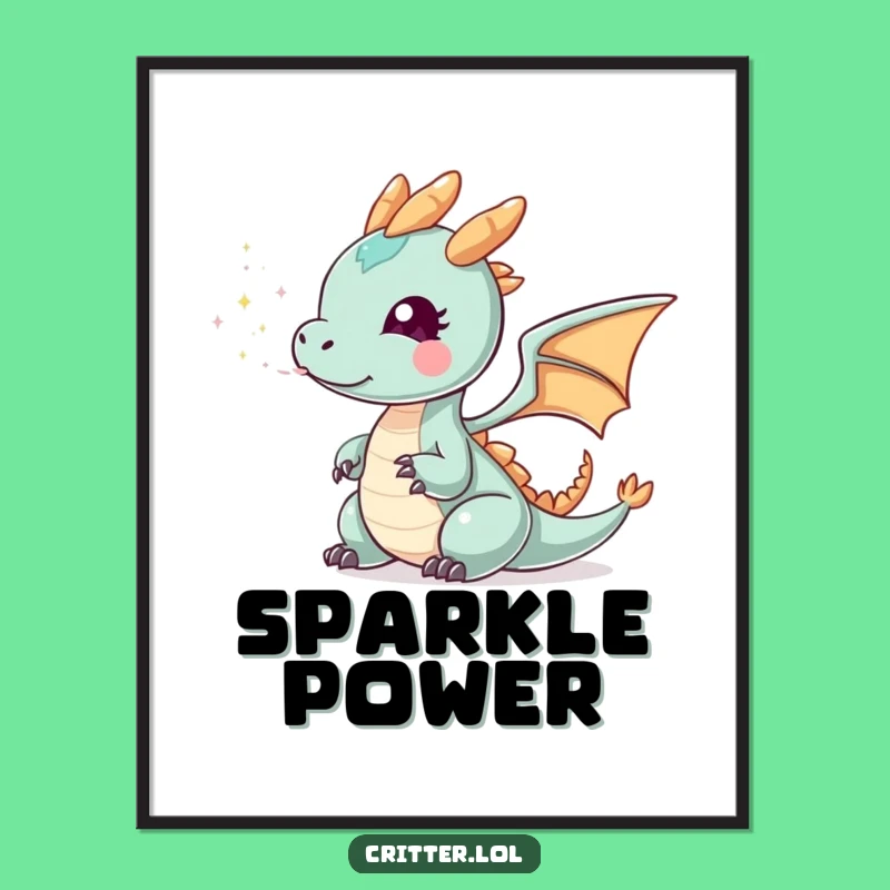 Funny Tiny Dragon Smoke Poster: Bring Enchanting Magic to Your Walls
