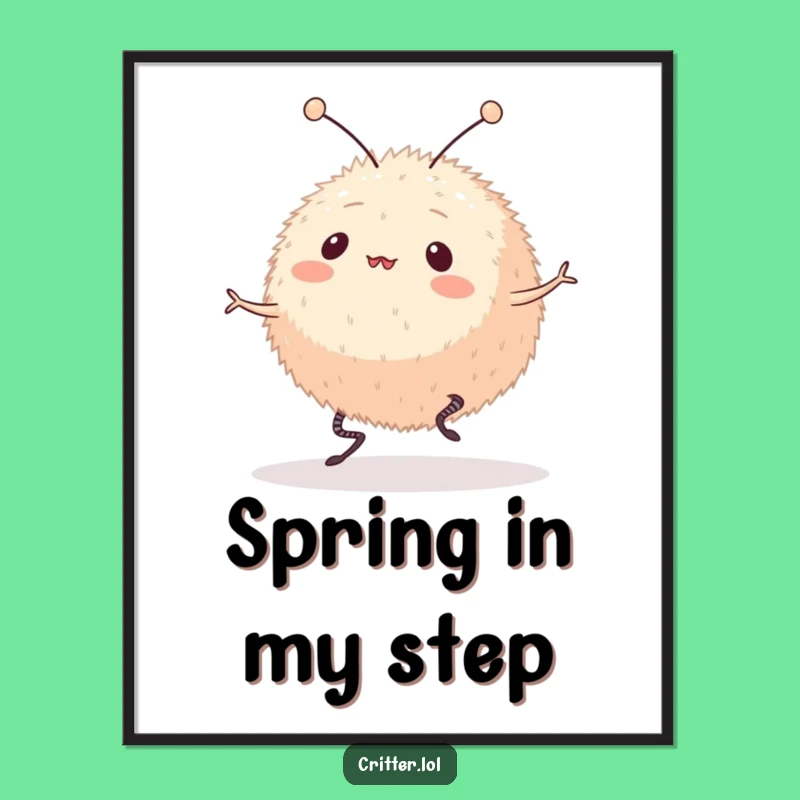 Funny Bouncing Creature Poster: Vibrant Antennas Art, a Hilarious Funny Gift for Wall Decor