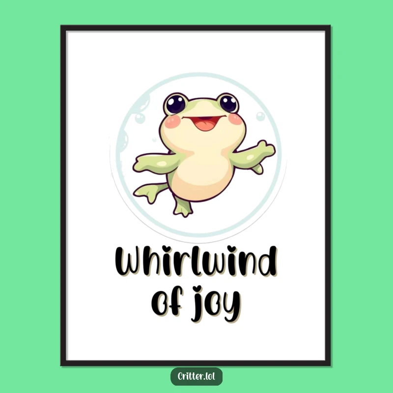 Funny Tadpole Swirl Poster: Aquatic Art for a Cheerful Space - Great Gift!