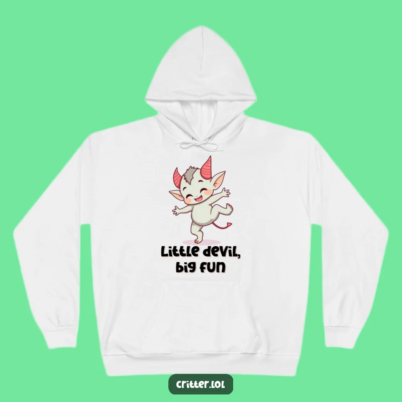 Cozy Funny Imp Cartwheel Hoodie - Devil Horns, Warm Funny Gift!