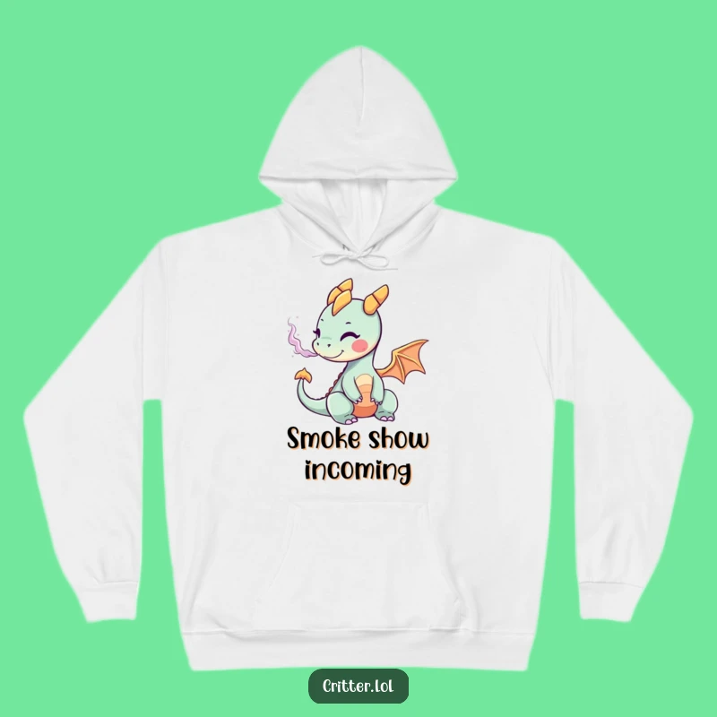 Cozy Funny Tiny Dragon Smoke Hoodie: Warmth Meets Whimsical, Colorful Humor