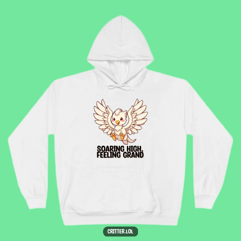 Cozy Funny Griffin Soaring Hoodie: Warm Fantasy Wear, Perfect Funny Gift