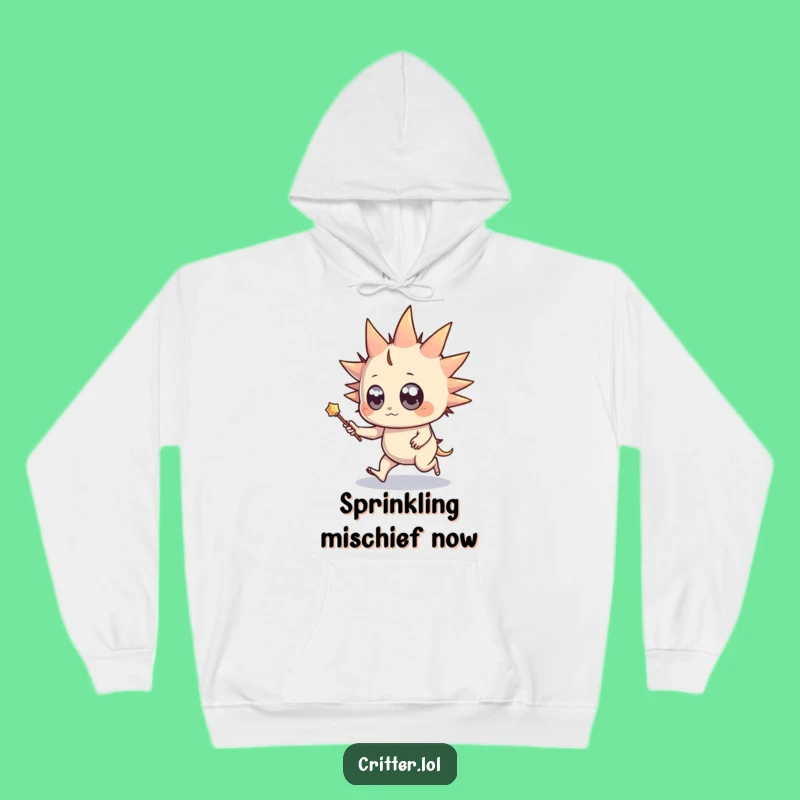 Cozy Funny Spiky Creature Wand Hoodie - Magical & Warm