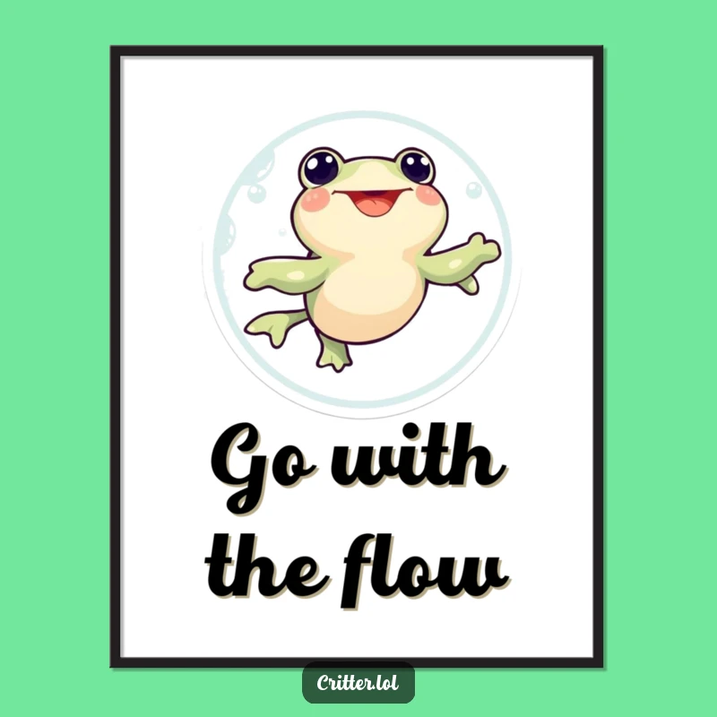 Free Printable Tadpole Wall Art: Funny Swirl Decor Downloadable Gift