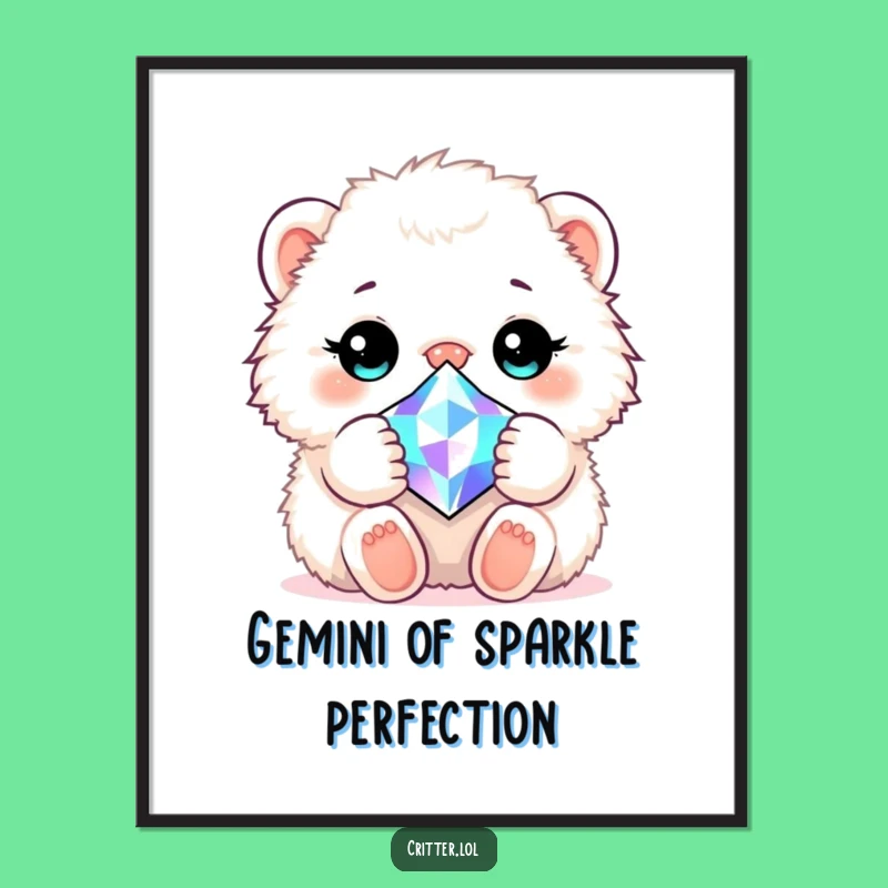 Free Printable Wall Art: Fluffy Critter Gem Hug - Funny Downloadable Art