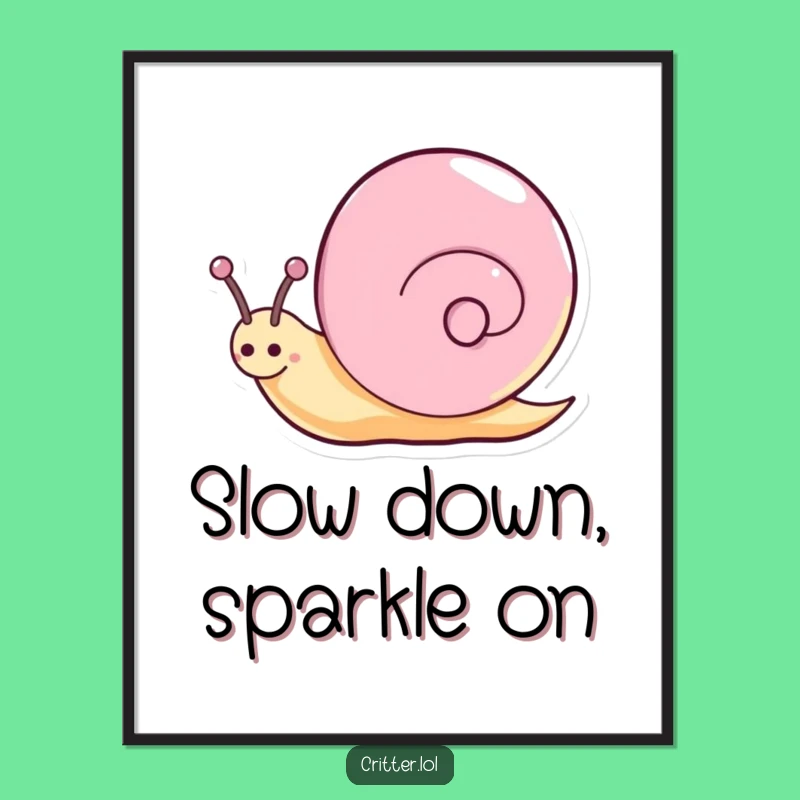 Free Printable Wall Art: Happy Snail Spin Funny Downloadable Gift Decor!
